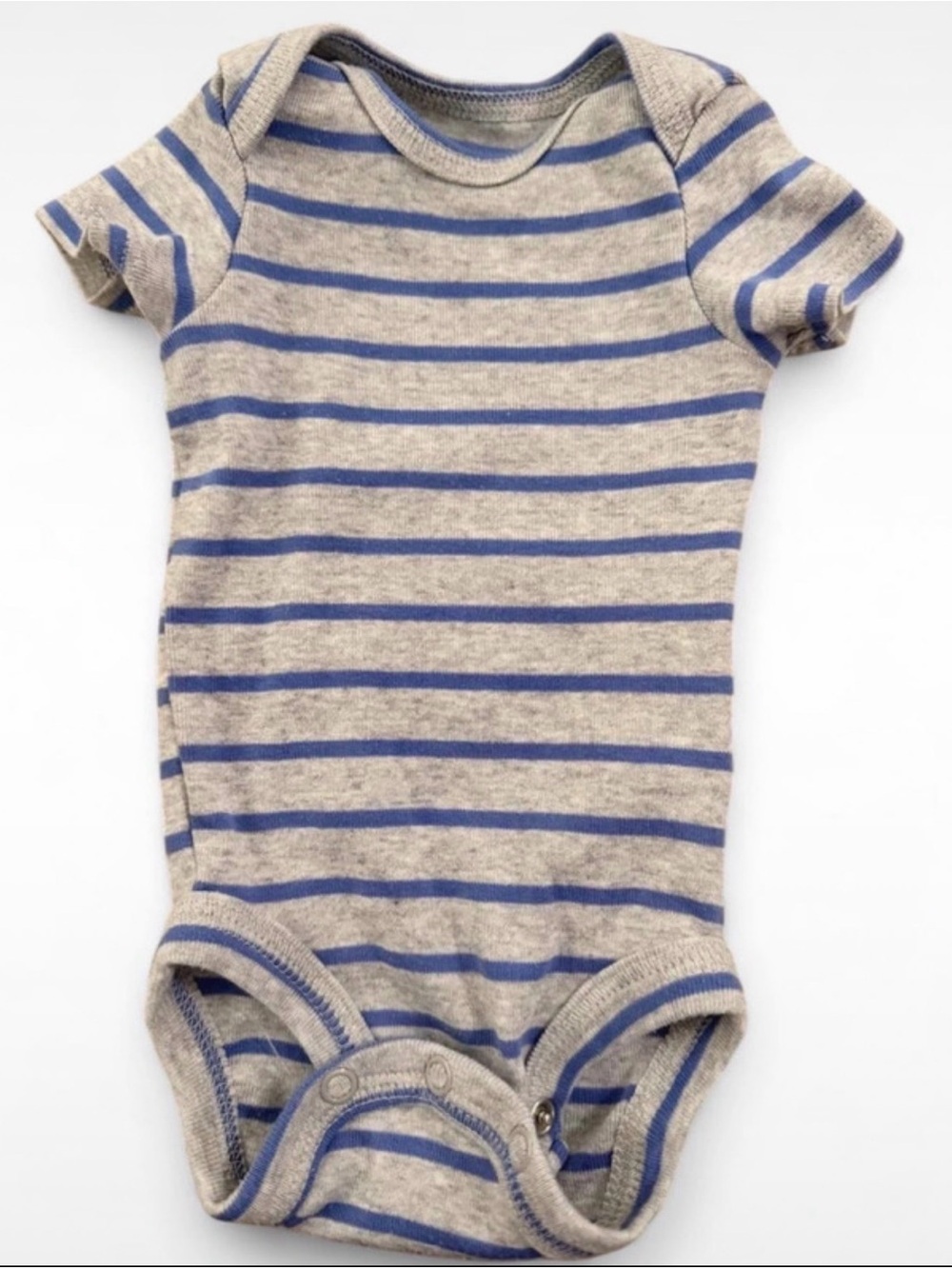 Carter's Gray & Blue Striped Short-Sleeve Baby One-Piece
